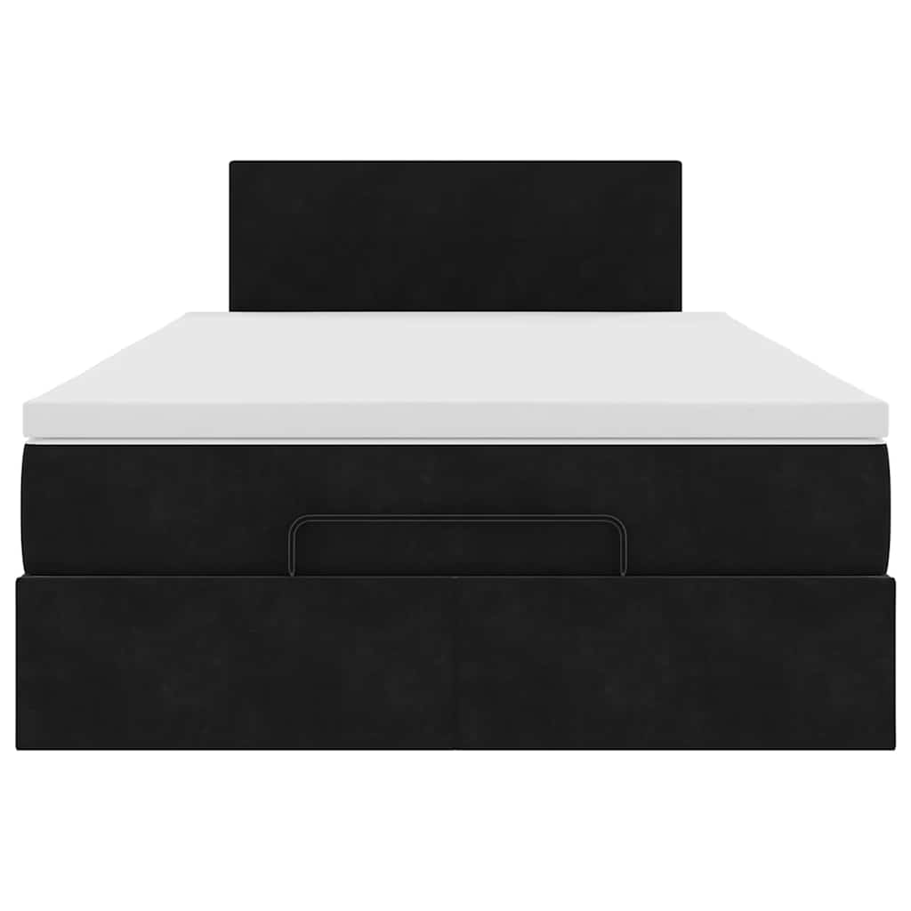 vidaXL Ottoman-Bett mit Matratze Schwarz 120x190 cm Samt