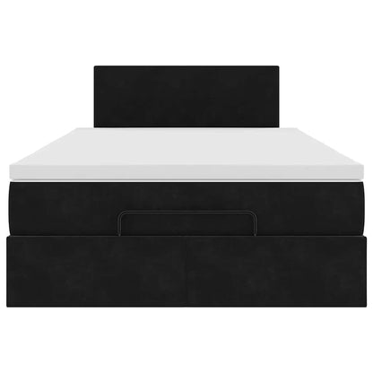 vidaXL Ottoman-Bett mit Matratze Schwarz 120x190 cm Samt