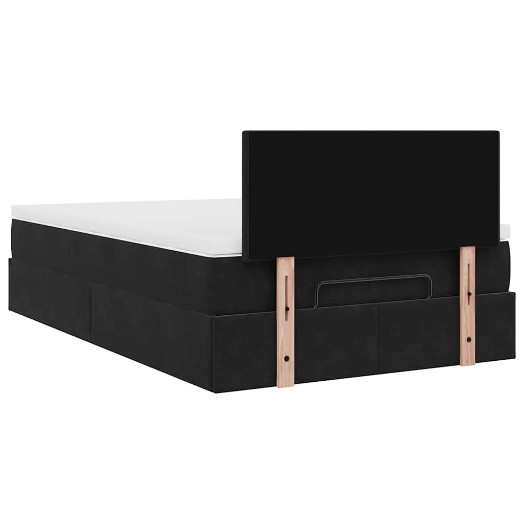 vidaXL Ottoman-Bett mit Matratze Schwarz 120x190 cm Samt