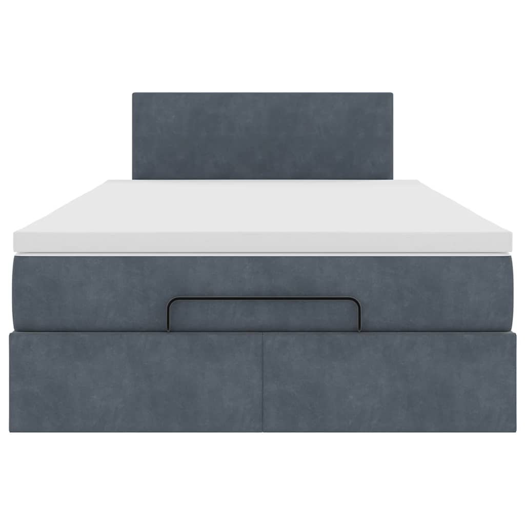 vidaXL Ottoman-Bett mit Matratze Dunkelgrau 120x200 cm Samt