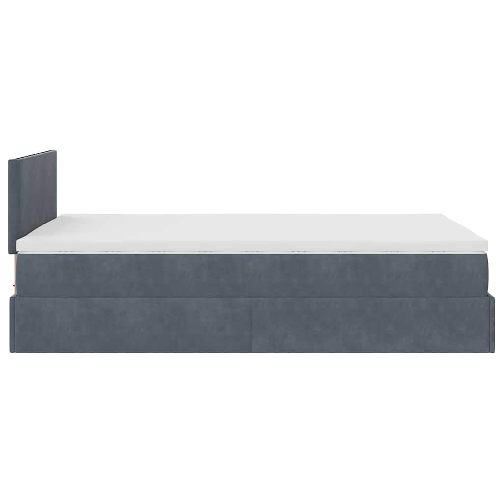 vidaXL Ottoman-Bett mit Matratze Dunkelgrau 120x200 cm Samt