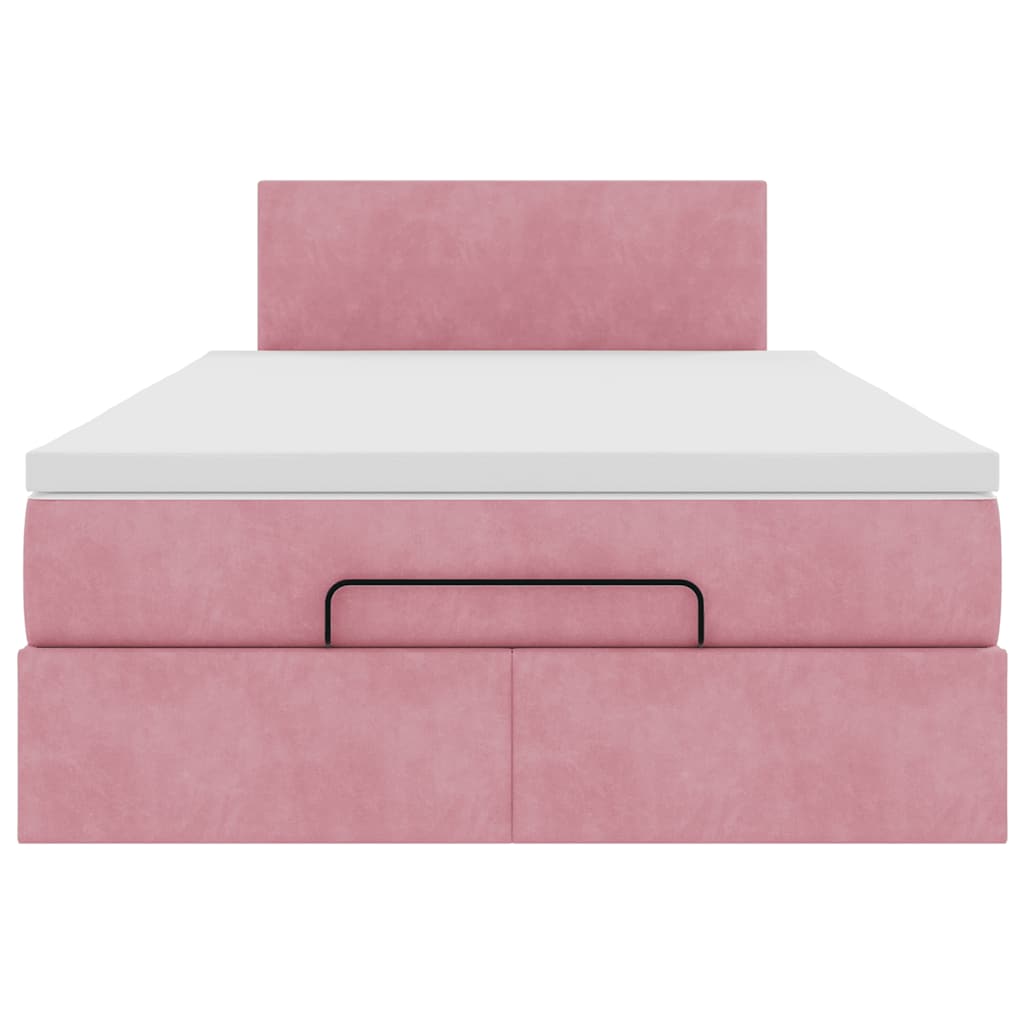 vidaXL Ottoman-Bett mit Matratze Rosa 120x200 cm Samt
