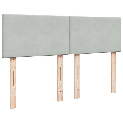 vidaXL Ottoman-Bett mit Matratze Hellgrau 140x190 cm Samt