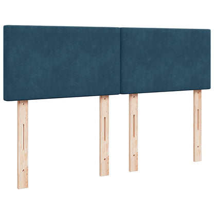 vidaXL Ottoman-Bett mit Matratze Dunkelblau 140x190 cm Samt