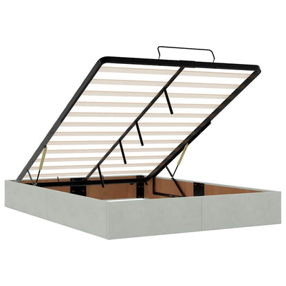vidaXL Lit ottoman avec matelas Gris clair 140x200 cm Velours