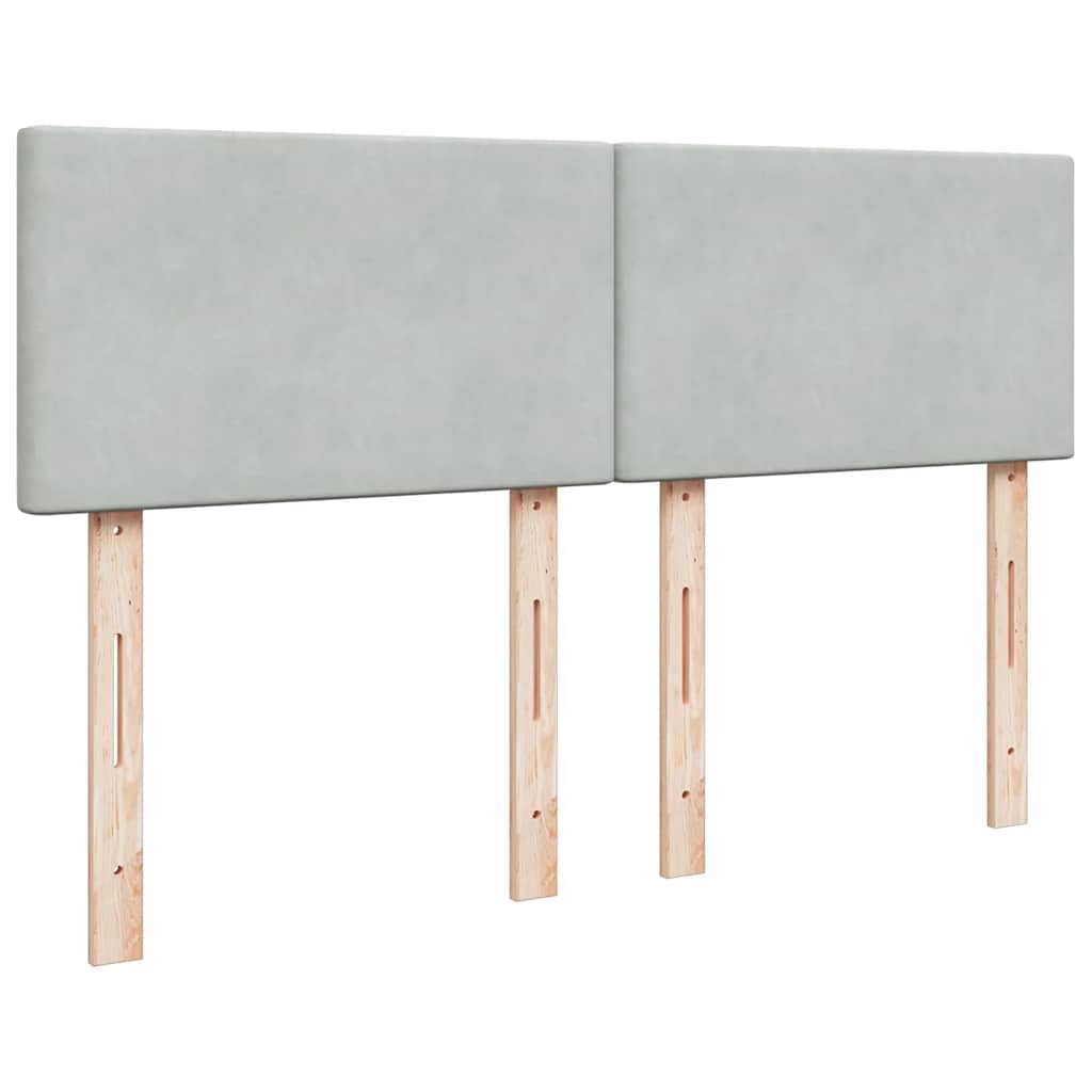 vidaXL Lit ottoman avec matelas Gris clair 140x200 cm Velours