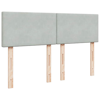 vidaXL Lit ottoman avec matelas Gris clair 140x200 cm Velours