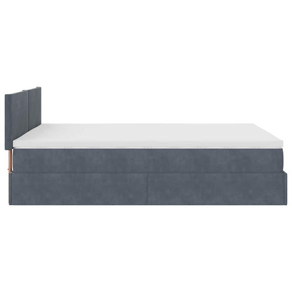 vidaXL Ottoman-Bett mit Matratze Dunkelgrau 140x200 cm Samt