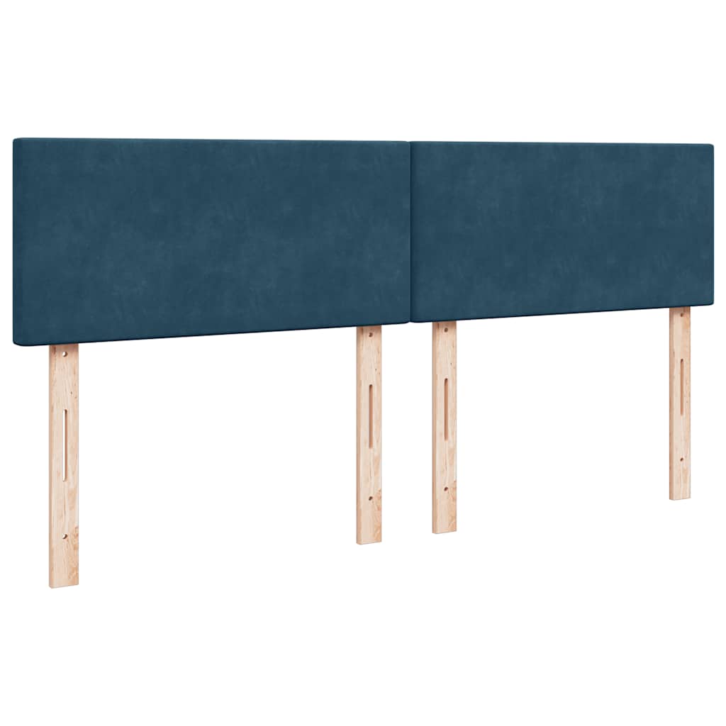 vidaXL Ottoman-Bett mit Matratze Dunkelblau 160x200 cm Samt