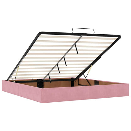 vidaXL Ottoman-Bett mit Matratze Rosa 180x200 cm Samt