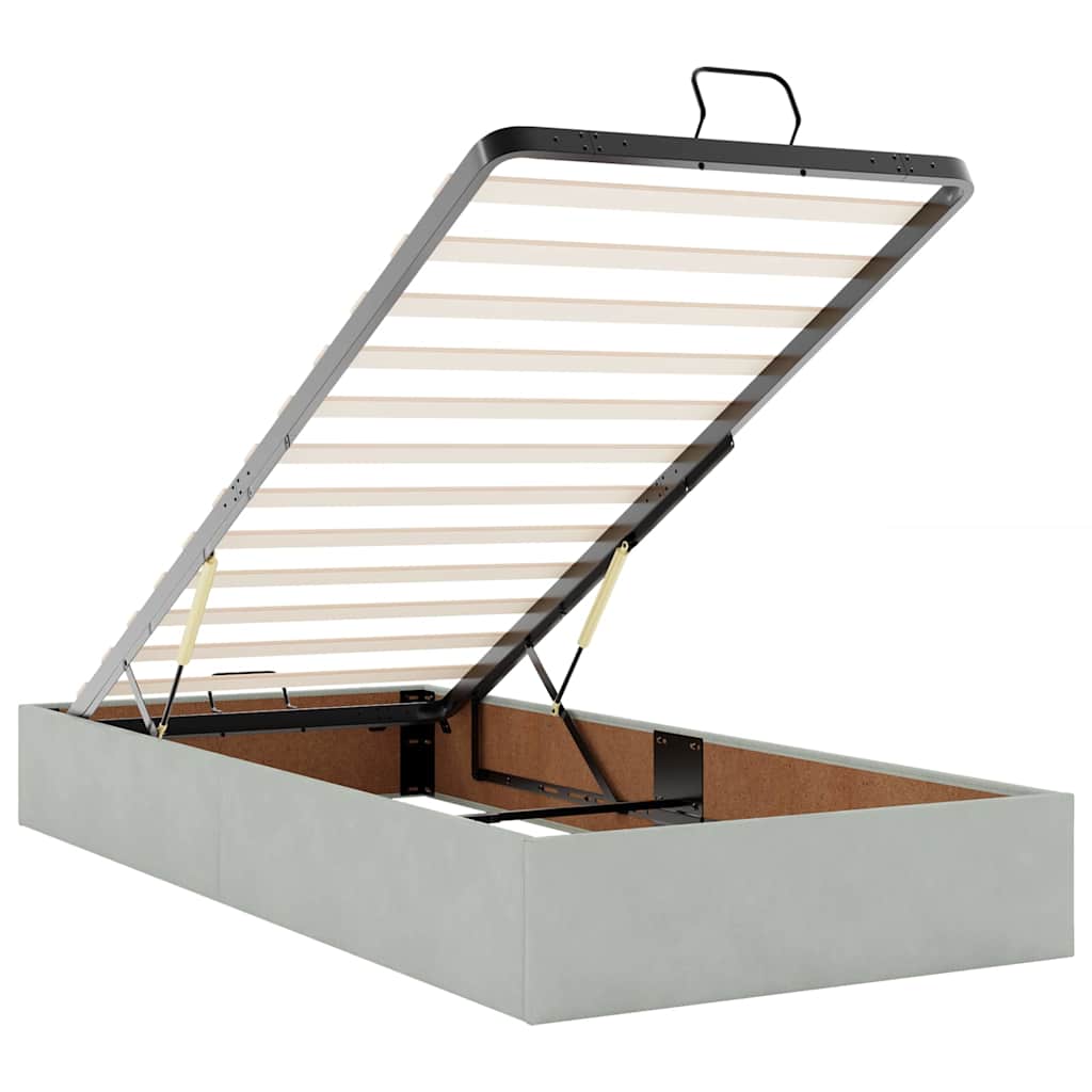 vidaXL Ottoman-Bett mit Matratze Hellgrau 80x200 cm Samt