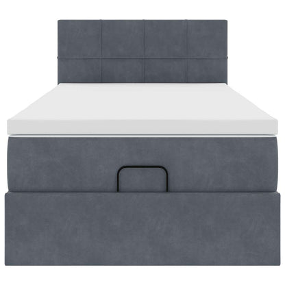 vidaXL Ottoman-Bett mit Matratze Dunkelgrau 80x200 cm Samt
