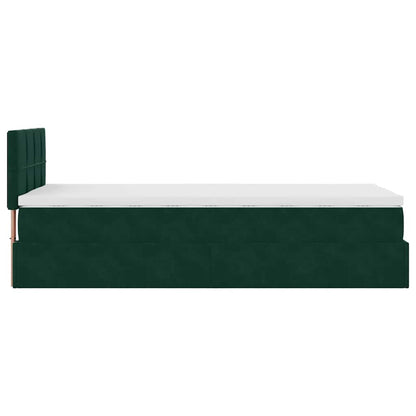 vidaXL Lit ottoman avec matelas Velours Vert foncé 80x200 cm
