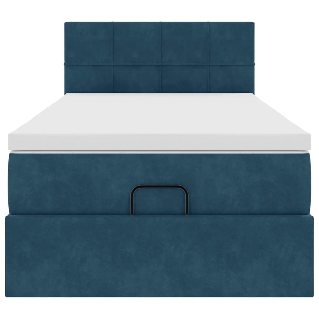 Ottoman-Bett mit Matratze Dunkelblau 80x200 cm Samt