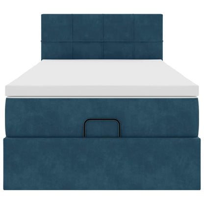 Ottoman-Bett mit Matratze Dunkelblau 80x200 cm Samt