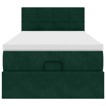 vidaXL Lit-coffre avec matelas Vert foncé 90x190 cm Velours