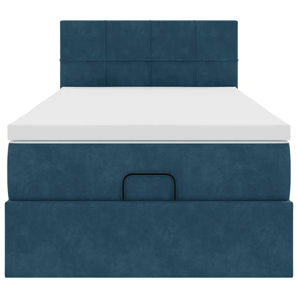 vidaXL Ottoman-Bett mit Matratze Dunkelblau 90x190 cm Samt