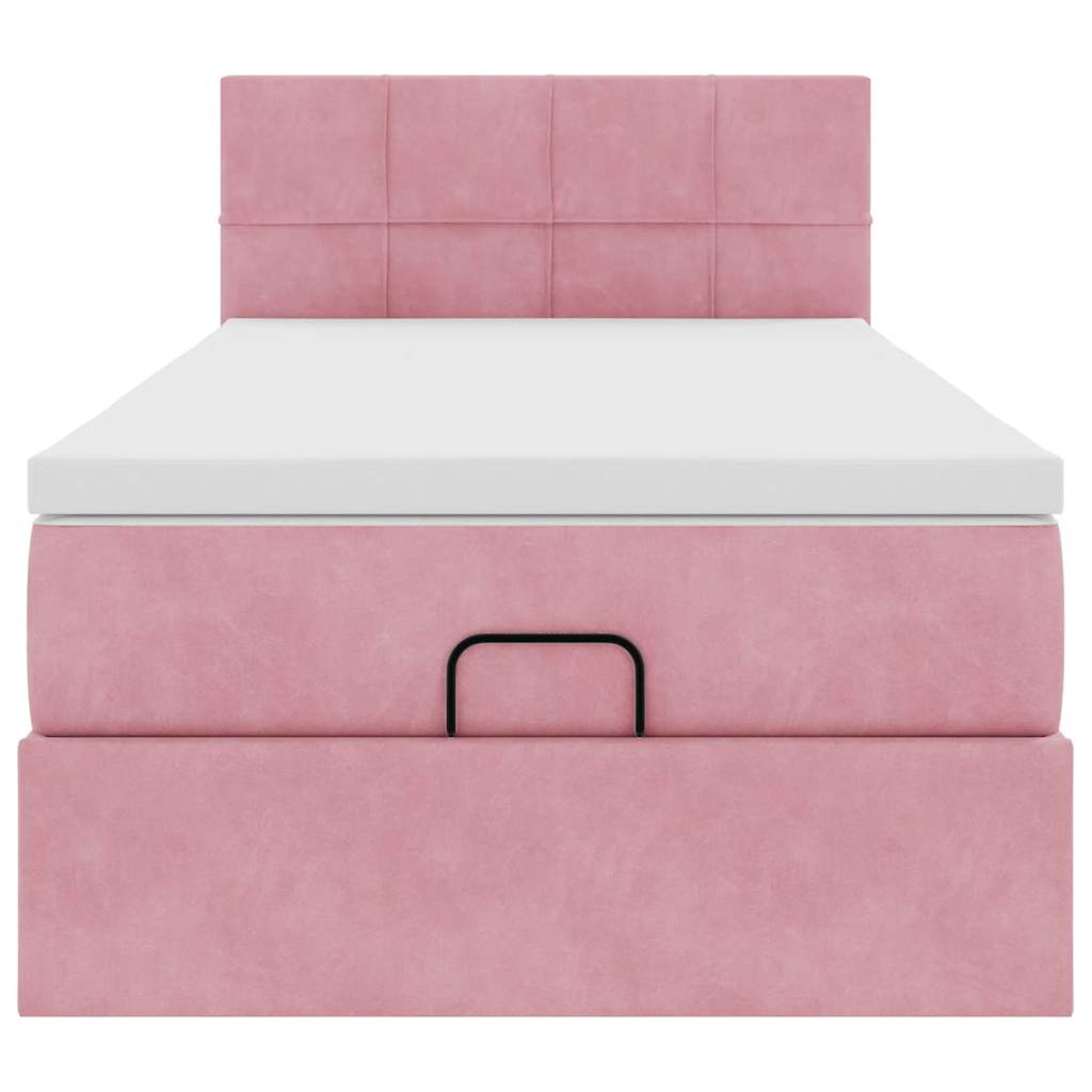vidaXL Lit coffre avec matelas velours rose 90x190 cm