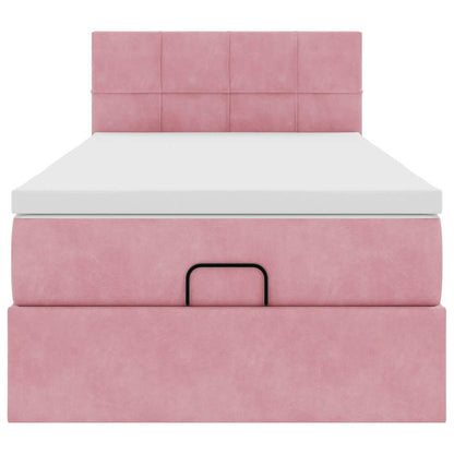 vidaXL Lit coffre avec matelas velours rose 90x190 cm