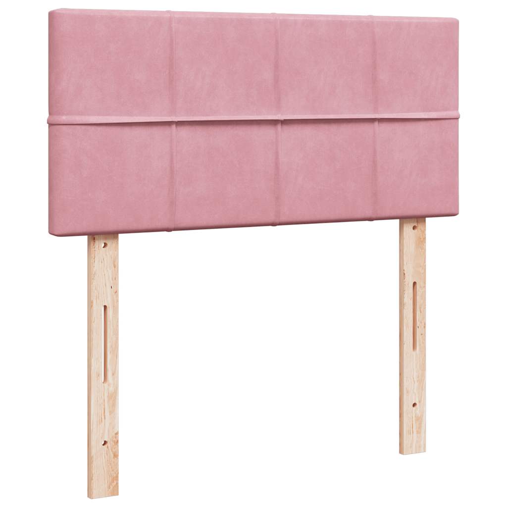 vidaXL Lit coffre avec matelas velours rose 90x190 cm