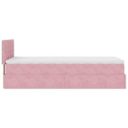 vidaXL Lit coffre avec matelas velours rose 90x190 cm