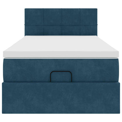 vidaXL Ottoman-Bett mit Matratze Dunkelblau 90x200 cm Samt