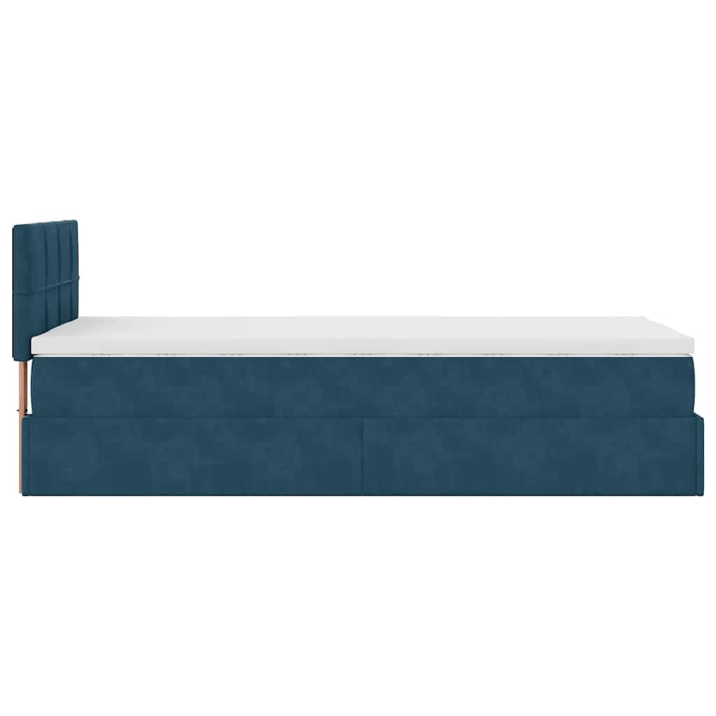 vidaXL Ottoman-Bett mit Matratze Dunkelblau 90x200 cm Samt