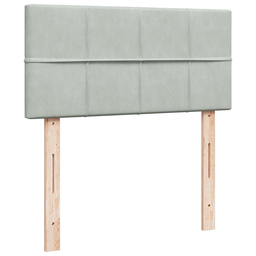 vidaXL Ottoman-Bett mit Matratze Hellgrau 100x200 cm Samt