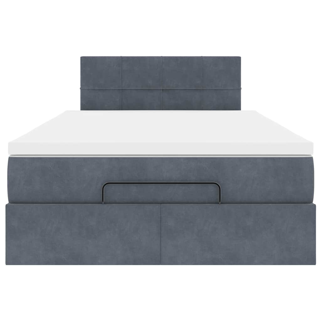 vidaXL Ottoman-Bett mit Matratze Dunkelgrau 120x190 cm Samt