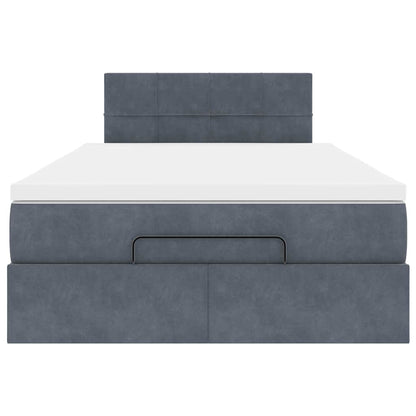 vidaXL Ottoman-Bett mit Matratze Dunkelgrau 120x190 cm Samt