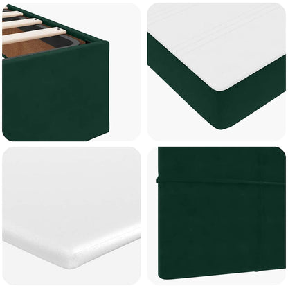 vidaXL Ottoman-Bett mit Matratze Dunkelgrün 120x190 cm Samt
