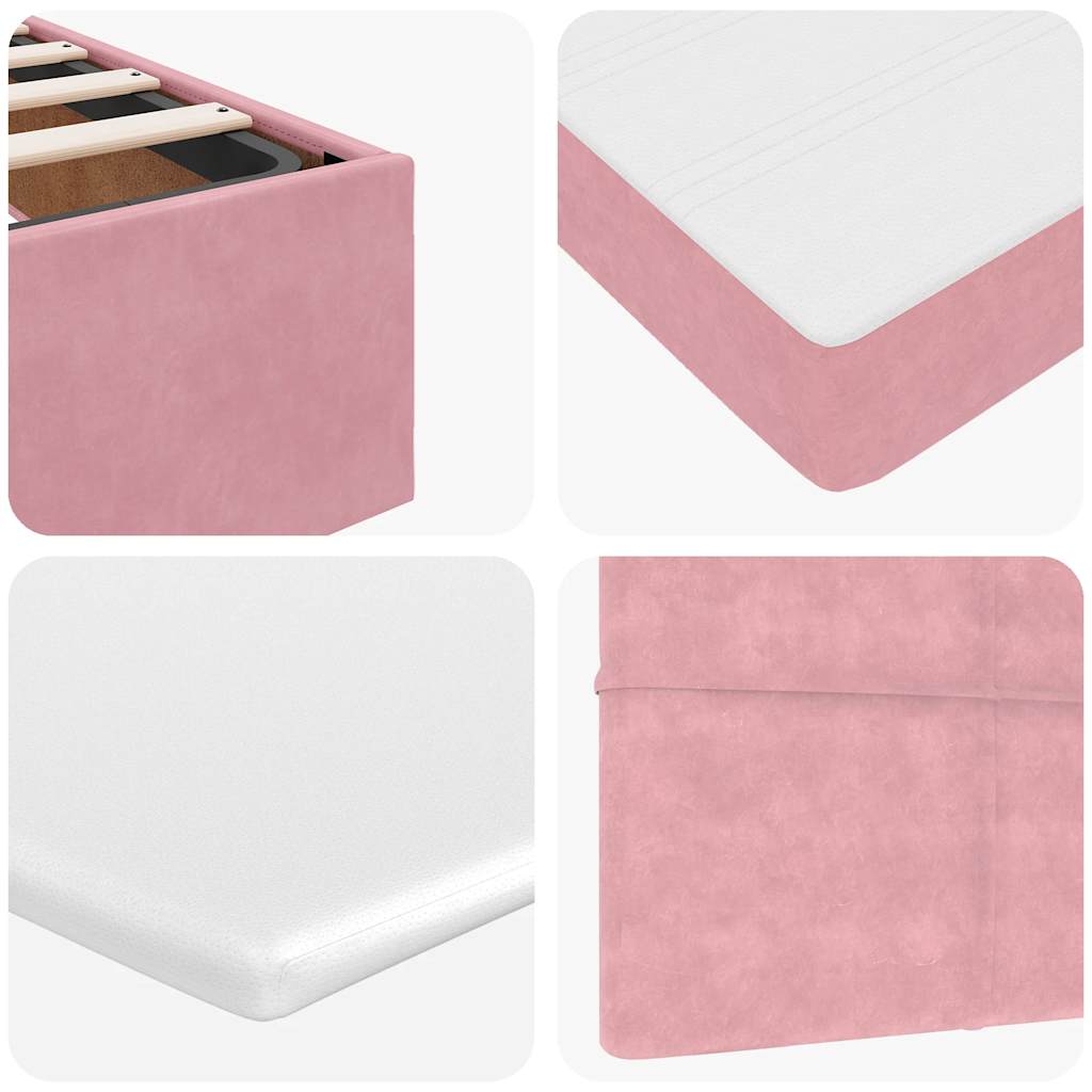 vidaXL Ottoman-Bett mit Matratze Rosa 120x190 cm Samt