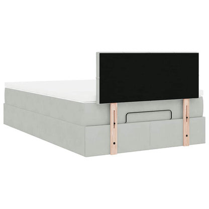 vidaXL Lit ottoman avec matelas Gris clair 120x200 cm Velours