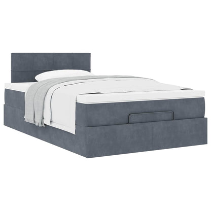 vidaXL Ottoman-Bett mit Matratze Dunkelgrau 120x200 cm Samt