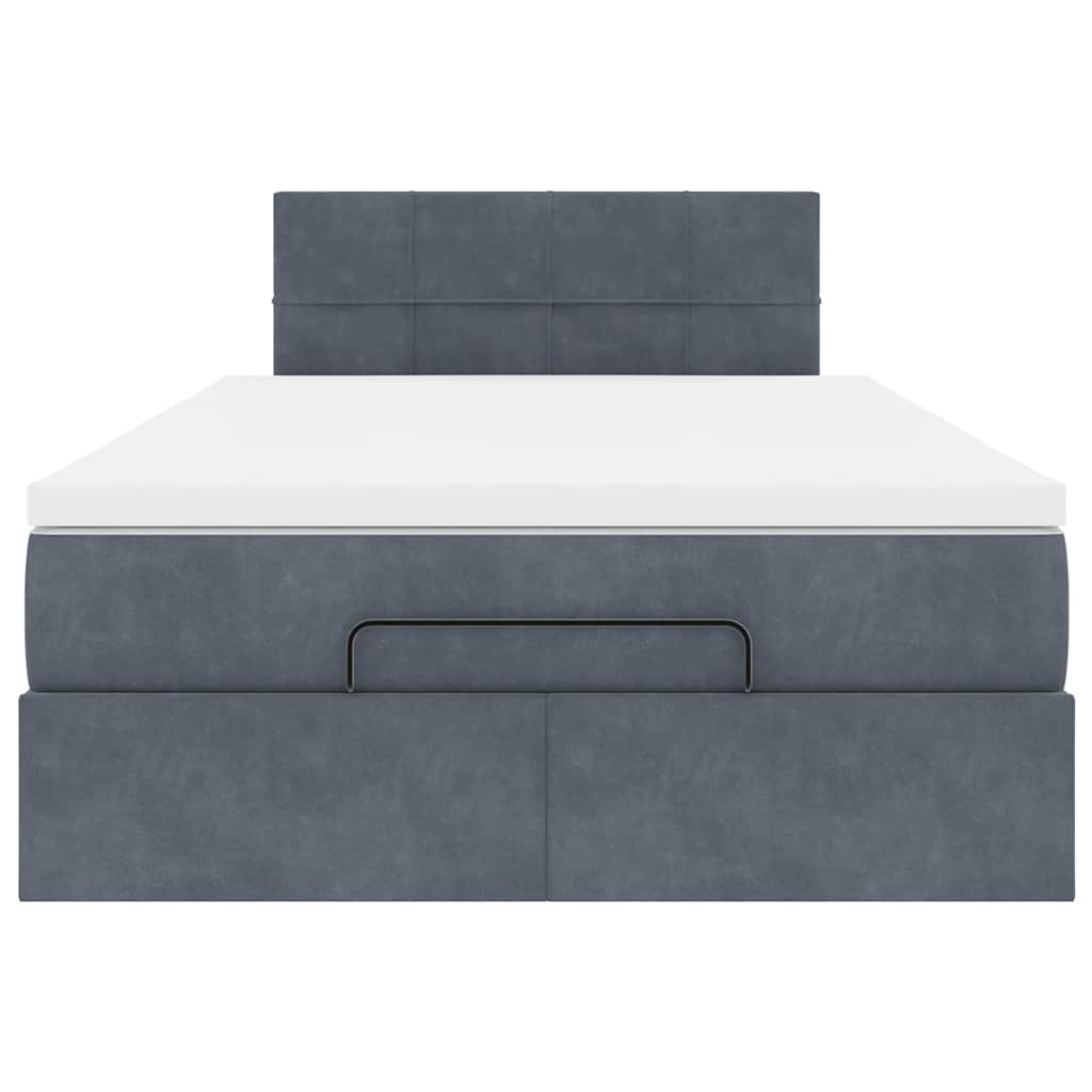 vidaXL Ottoman-Bett mit Matratze Dunkelgrau 120x200 cm Samt
