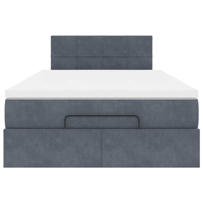 vidaXL Ottoman-Bett mit Matratze Dunkelgrau 120x200 cm Samt