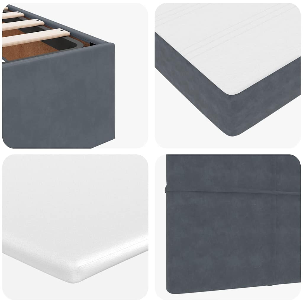 vidaXL Ottoman-Bett mit Matratze Dunkelgrau 120x200 cm Samt