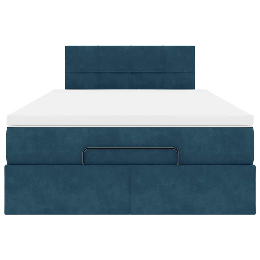 Ottoman-Bett mit Matratze Dunkelblau 120x200 cm Samt