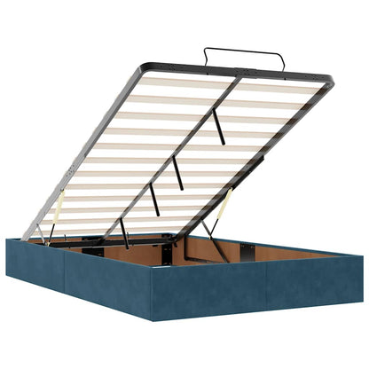 Ottoman-Bett mit Matratze Dunkelblau 120x200 cm Samt