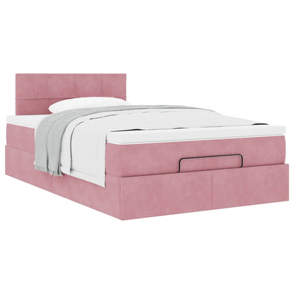 vidaXL Ottoman-Bett mit Matratze Rosa 120x200 cm Samt
