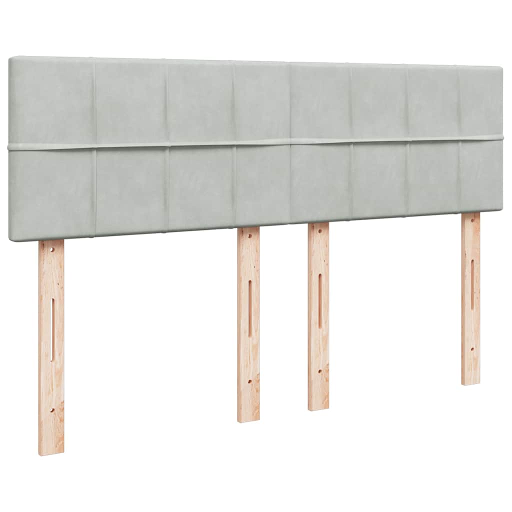 vidaXL Ottoman-Bett mit Matratze Hellgrau 140x190 cm Samt