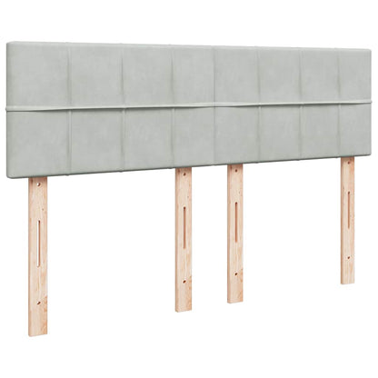 vidaXL Ottoman-Bett mit Matratze Hellgrau 140x190 cm Samt