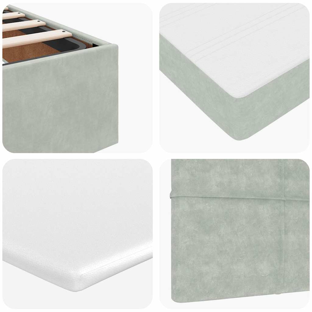 vidaXL Ottoman-Bett mit Matratze Hellgrau 140x190 cm Samt