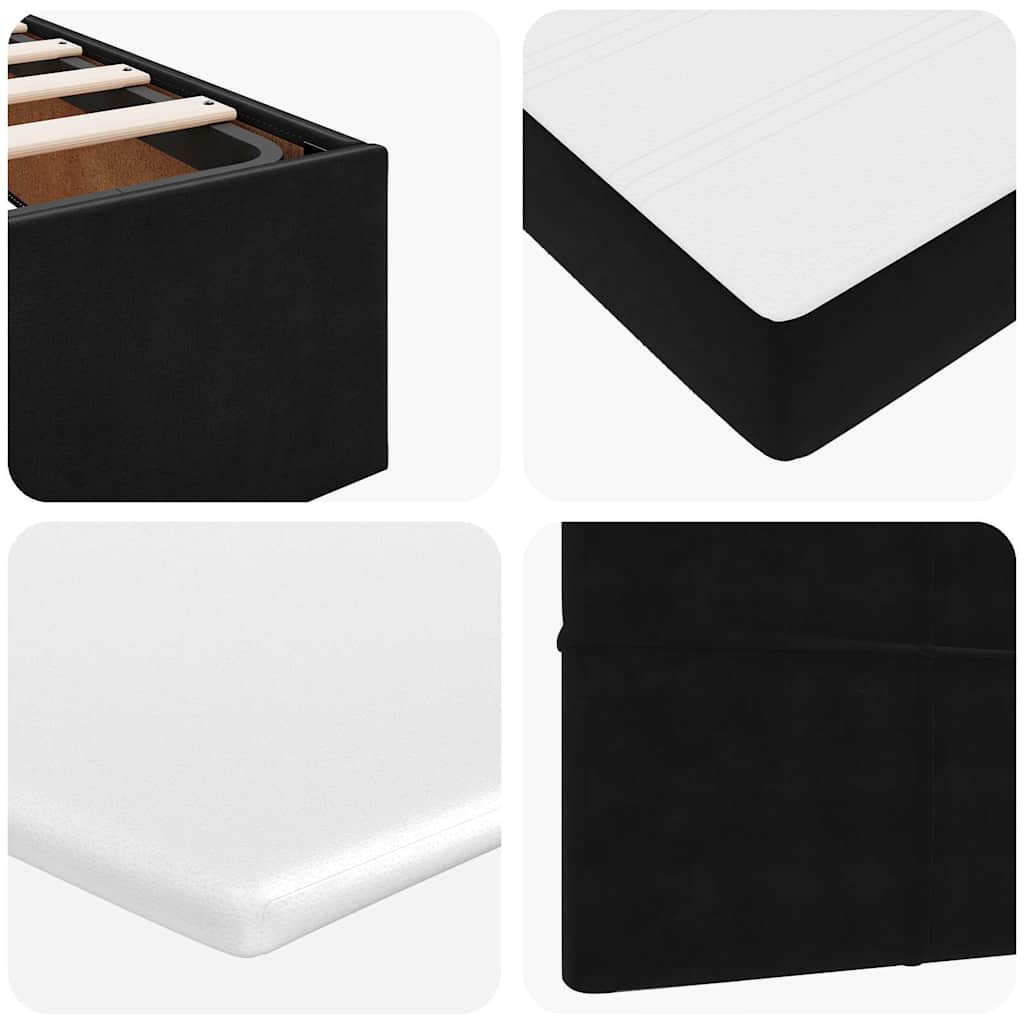 vidaXL Ottoman-Bett mit Matratze Schwarz 140x190 cm Samt