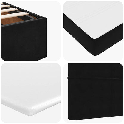 vidaXL Ottoman-Bett mit Matratze Schwarz 140x190 cm Samt