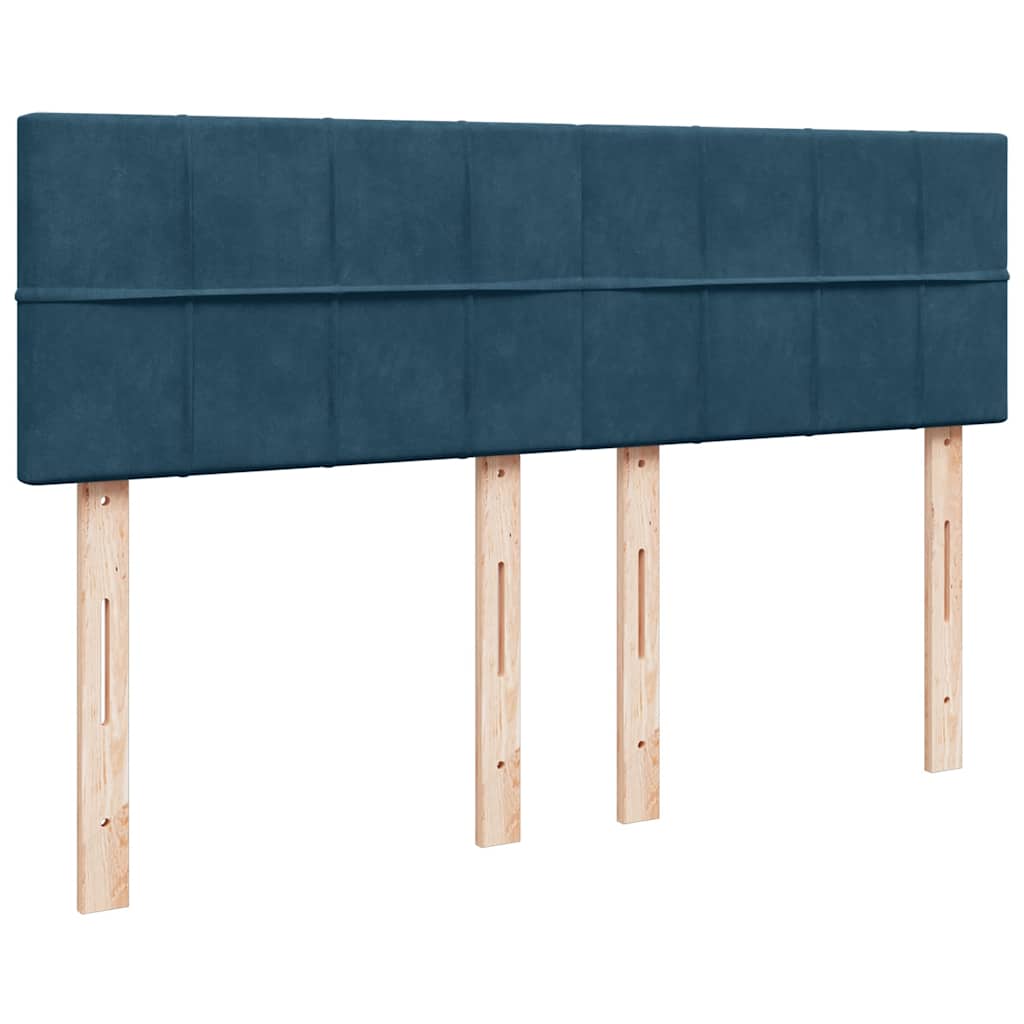 vidaXL Ottoman-Bett mit Matratze Dunkelblau 140x190 cm Samt