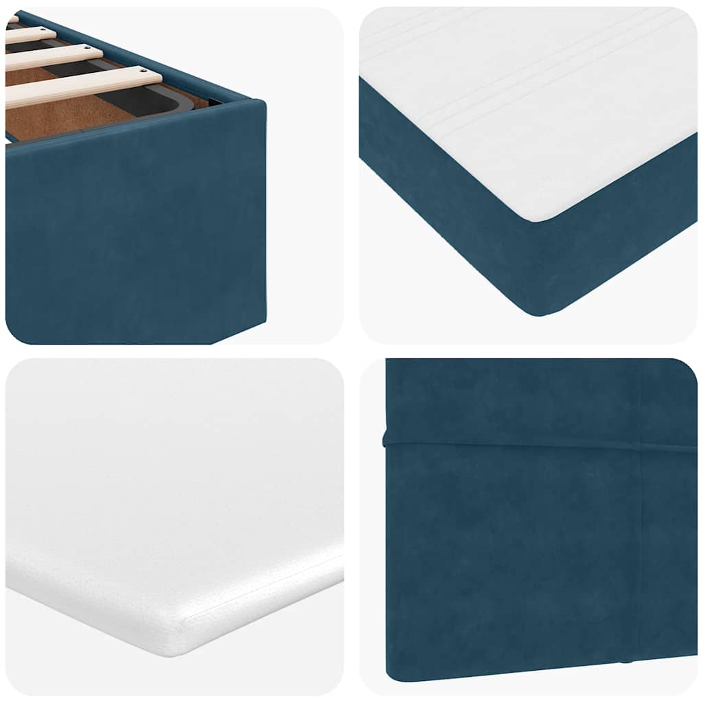 vidaXL Ottoman-Bett mit Matratze Dunkelblau 140x190 cm Samt