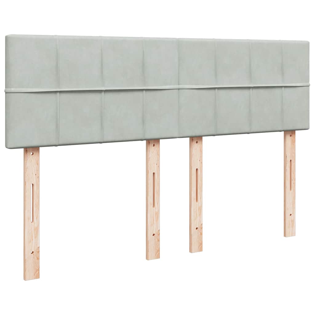 vidaXL Ottoman-Bett mit Matratze Hellgrau 140x200 cm Samt