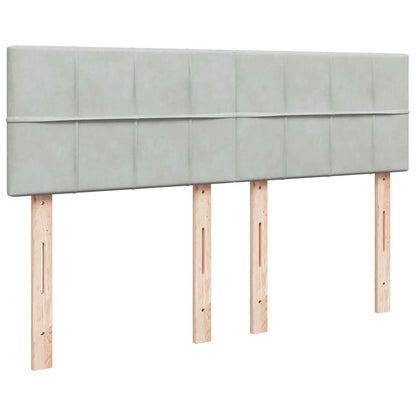 vidaXL Ottoman-Bett mit Matratze Hellgrau 140x200 cm Samt