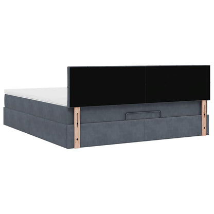 vidaXL Ottoman-Bett mit Matratze Dunkelgrau 180x200 cm Samt